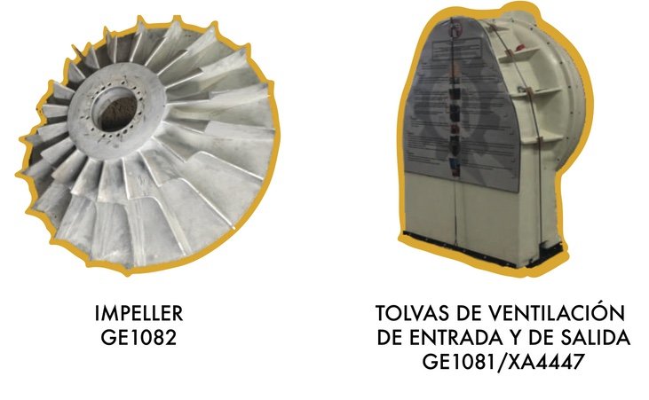 Impeller y tolvas de ventilación remanufacturados